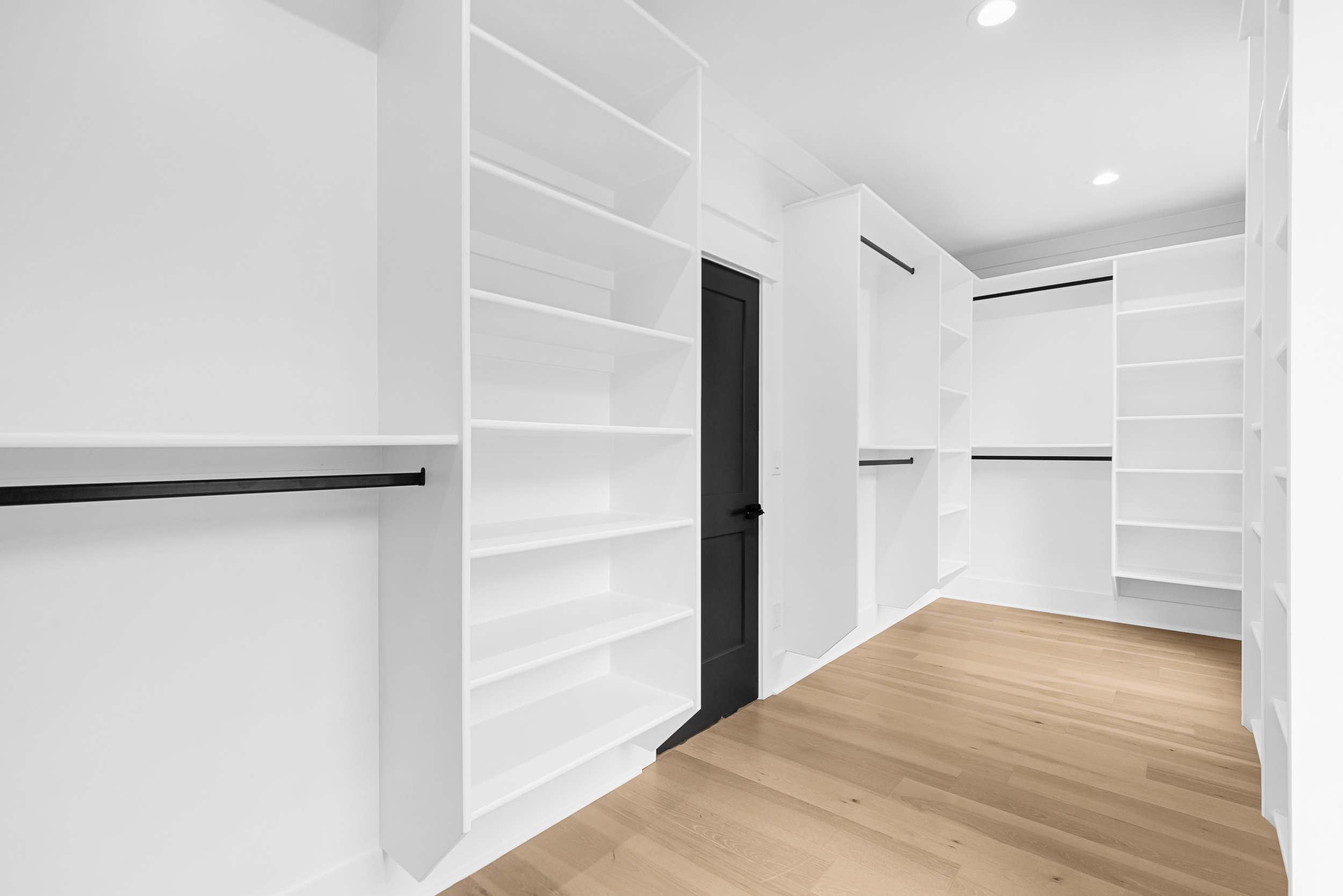Walk-in closet with built-in shelving